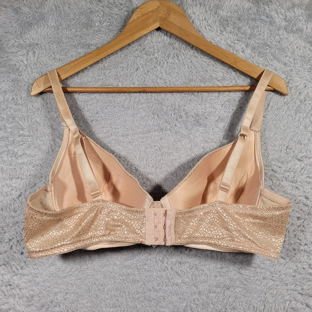 Kathy‎ Ireland Intimates Bra Women 40D Tan Lace Underwire Adjustable Straps 0694